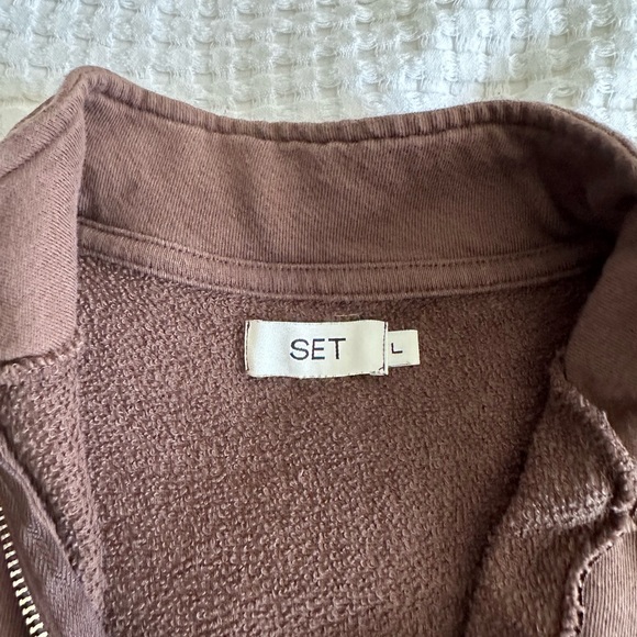 Set Active - Lightweight Sweats Quarter Zip, Clove, Large - Picture 7 of 7